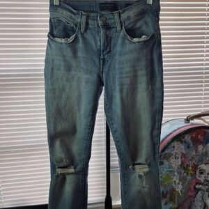 Lucky Brand Women's Distressed Blue Skinny Jeans